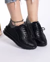 Pantofi Casual Negri Din Piele Naturala XH-2784 2