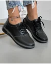 Pantofi Casual Negri Din Piele Naturala XH-2800 1