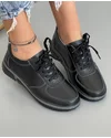 Pantofi Casual Negri Din Piele Naturala XH-2800 3