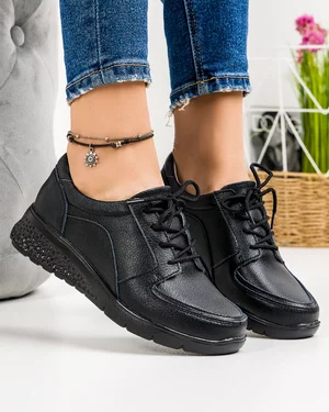 Pantofi Casual Negri Piele Naturala XH-2786
