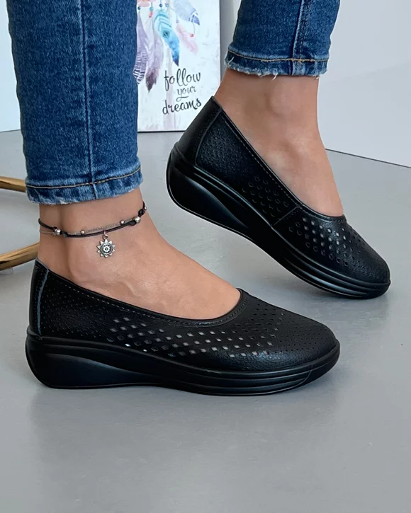Pantofi Casual Negri Piele Naturala XH-3071