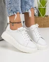 Pantofi Casual Piele Naturala Albi AW396 1