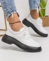 Pantofi Casual Piele Naturala Albi AW412 1