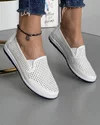 Pantofi Casual Piele Naturala Albi Peforati XH-3014 1