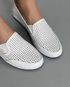 Pantofi Casual Piele Naturala Albi Peforati XH-3014 4