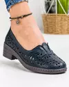 Pantofi Casual Piele Naturala Bleumarin Perforati Dama JY83602 1