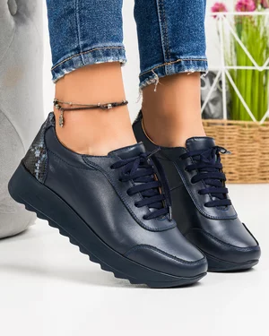 Pantofi Casual Piele Naturala Bleumarin VILLAPRN