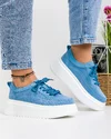 Pantofi Casual Piele Naturala Intoarsa Albastri SD-303 3