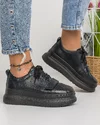 Pantofi Casual Piele Naturala Negri AW417 3