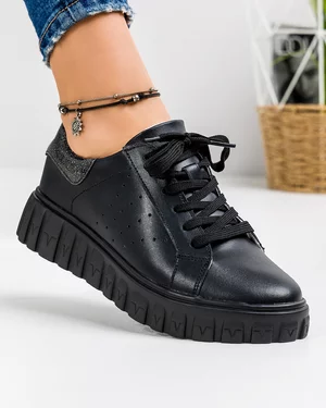 Pantofi Casual Piele Naturala Negri T-62