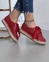 Pantofi Casual Piele Naturala Perforati Cu Talpa Cusuta Rosii T01104 4