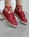 Pantofi Casual Piele Naturala Perforati Cu Talpa Cusuta Rosii T01104 5