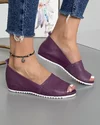 Pantofi Casual Violet De Dama Piele Naturala Decupati AKM202 5