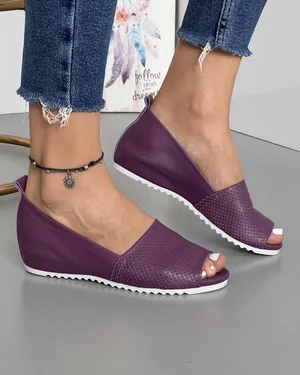 Pantofi Casual Violet De Dama Piele Naturala Decupati AKM202 40
