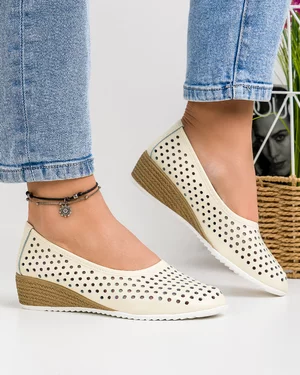 Pantofi Dama Piele Naturala Bej XH-3001