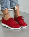 Pantofi Dama Piele Naturala Rosii Casual Perforati XD-3073 2