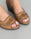 Pantofi Decupati Maro Dama Din Piele Naturala Cu Model Floral Perforati AK082 4