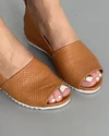 Pantofi Decupati Piele Naturala De Dama Casual Maro Deschis AKT202 3