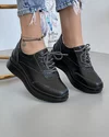 Pantofi Din Piele Naturala Casual Negri JSB-126 1