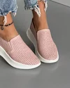 Pantofi Din Piele Naturala Perforati Casual Roz XH-3008 3