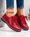 Pantofi Din Piele Naturala Rosii Casual AP-2111 3