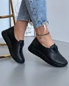 Pantofi Negri Casual Dama Perforati Din Piele Naturala XH-3011 5