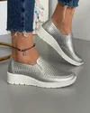 Pantofi Piele Naturala Anabel - Argintii