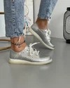 Pantofi Piele Naturala Anetta - Argintii 3