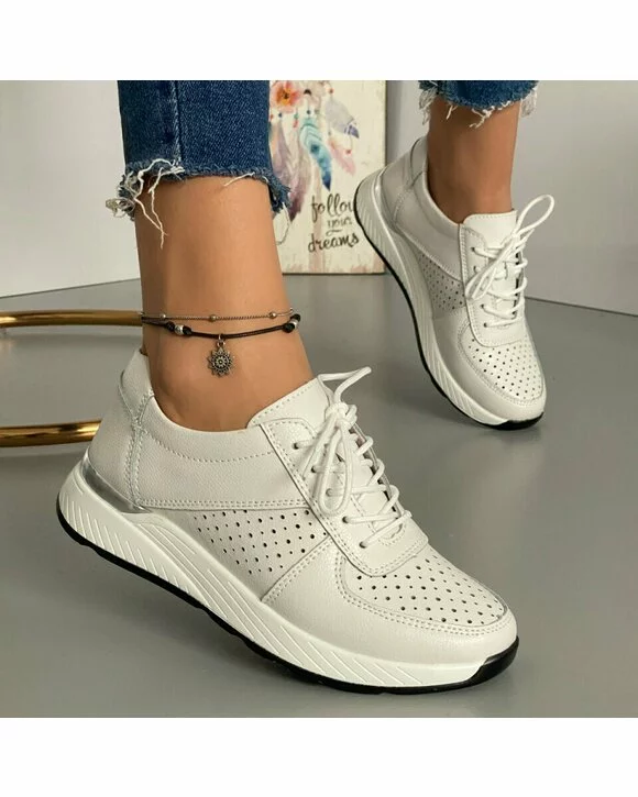 Pantofi Piele Naturala Arya - Albi
