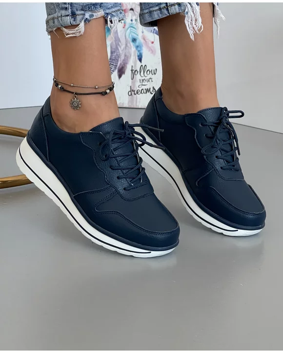 Pantofi Piele Naturala Bleumarin Casual XH-2011