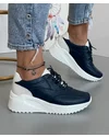 Pantofi Piele Naturala Casual Bleumarin Cu Alb XH-2797 5