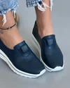 Pantofi Piele Naturala Casual Bleumarin Perforati XH-3011 5