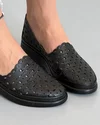Pantofi Piele Naturala Casual Perforati Negri AKB02 4