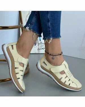 Pantofi Piele Naturala Cessi Bej