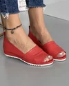 Pantofi Piele Naturala De Dama Decupati Casual Rosii AKN202 2
