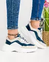 Pantofi Piele Naturala Iasmina bej cu bleumarin 2