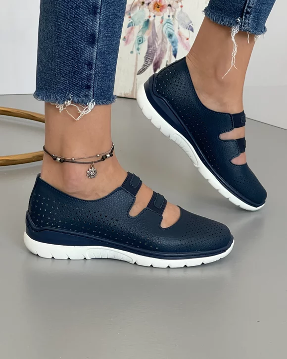 Pantofi Piele Naturala Jodi - Bleumarin