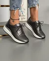 Pantofi Piele Naturala Lily - Pewter 1