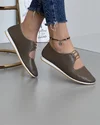 Pantofi Piele Naturala Maro Casual Cu Siret Si Perforatii Florale AK300 5