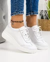 Pantofi Piele Naturala Natalia - Albi 1