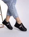 Pantofi Piele Naturala Negri Inchidere Elastic AW354 1