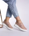Pantofi Roz Inchis Casual Inchidere Pe Lateral Cu Elastic AW354 3