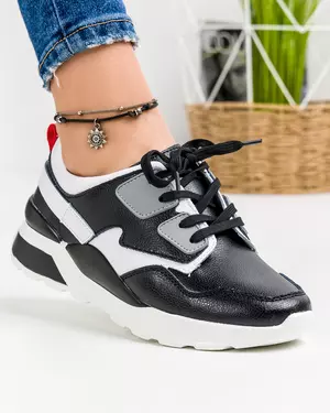 Pantofi Sport Piele Naturala AW201 Negri