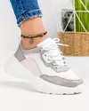 Pantofi Sport Piele Naturala Roz cu Gri Iasmina 1