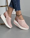 Sandale Cu Platforma Roz Piele Naturala PL-2073 4