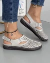 Sandale Dama Gri Perforate Piele Naturala JY3083 1