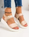 Sandale Dama Piele Naturala Cu Platforma Bej 932 3