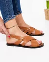 Sandale Dama Piele Naturala Maro AK0406 3
