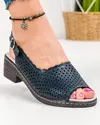 Sandale Dama Piele Naturala Perforate Decupate Bleumarin JSB-104 4