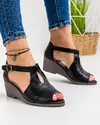 Sandale Decupate Din Piele Naturala Negre AK081 2